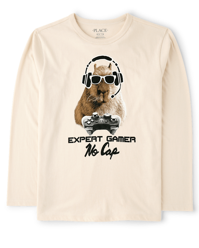 Boys Capybara Gamer Graphic Tee
