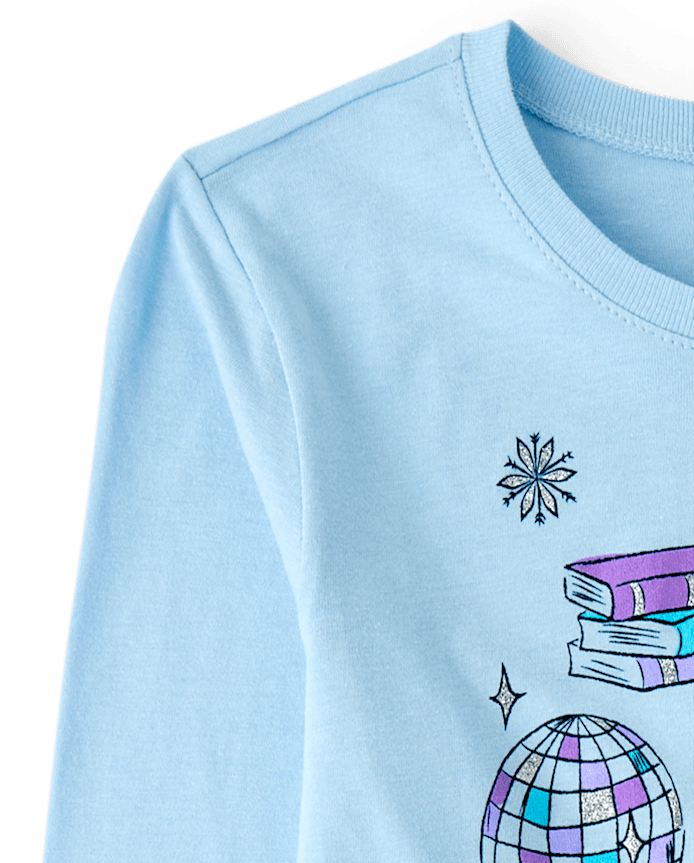 Girls Winter Doodles Graphic Tee