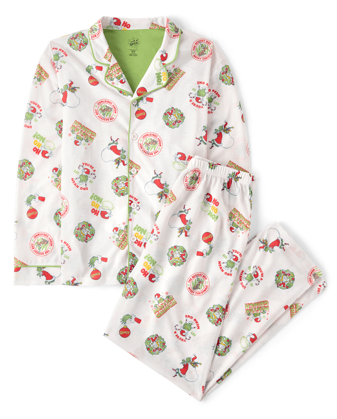 Adult Matching Family Dr. Seuss The Grinch™ Button Front Pajamas