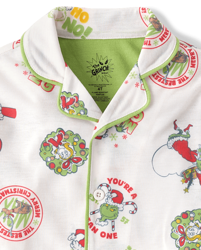 Kids Matching Family Dr. Seuss The Grinch™ Button Front Pajamas