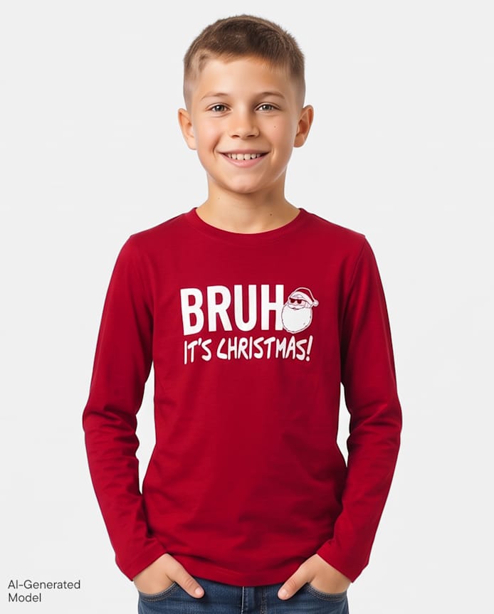 Boys Christmas Bruh Graphic Tee