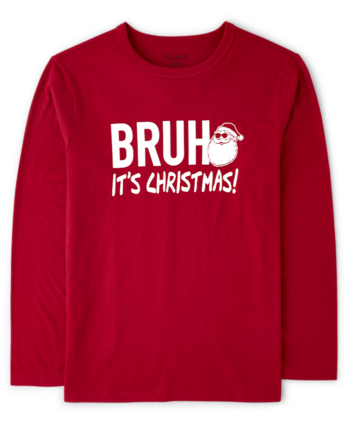 Boys Christmas Bruh Graphic Tee