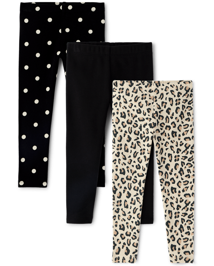 Baby And Toddler Girls Leopard Leggings 3-Pack