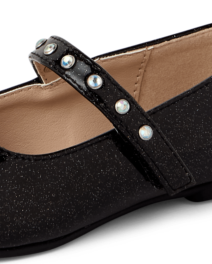 Toddler Girls Glitter Rhinestone Ballet Flats