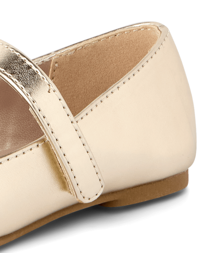 Toddler Girls Metallic Bow Ballet Flats