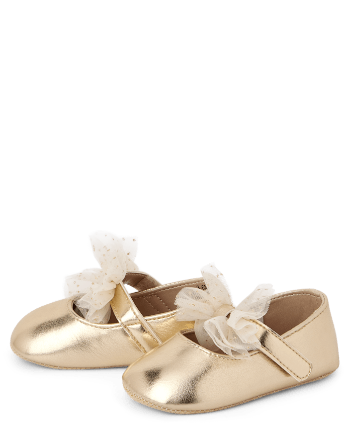 Baby Girls Metallic Bow Ballet Flats
