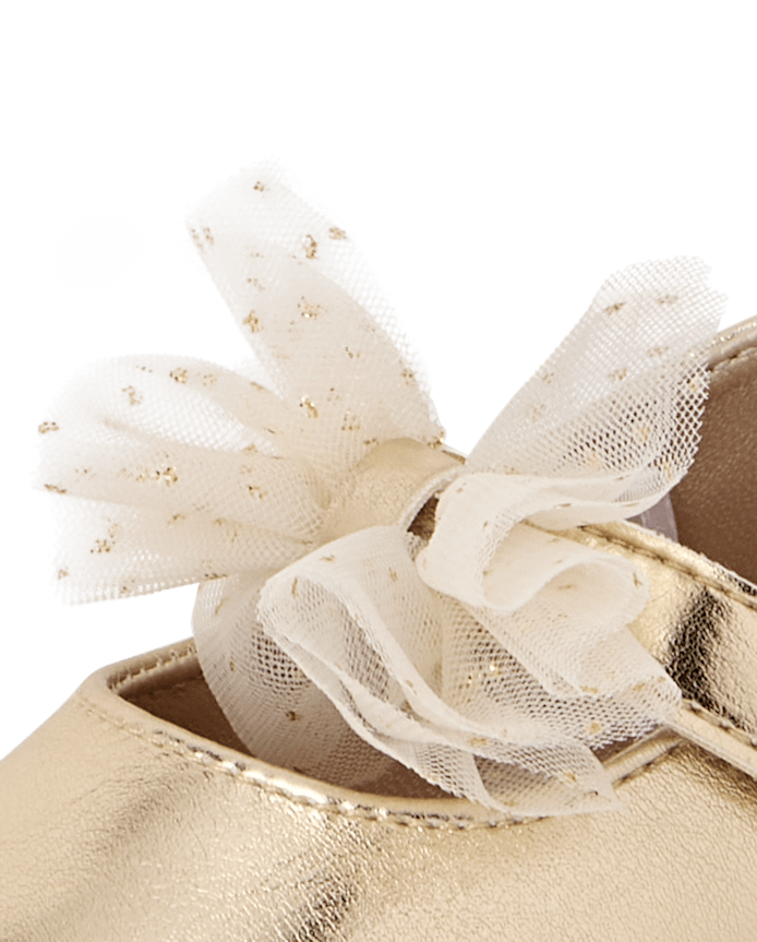 Baby Girls Metallic Bow Ballet Flats