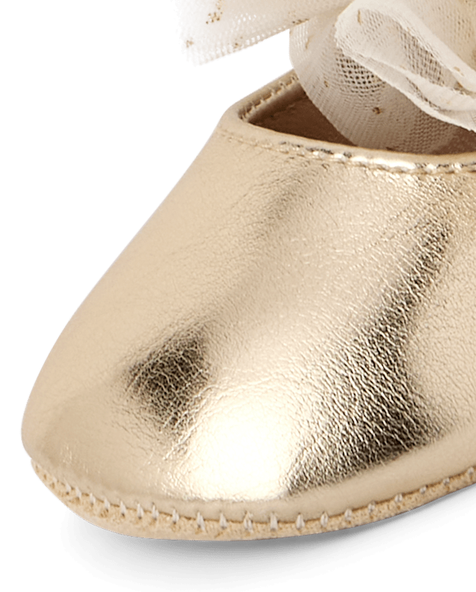 Baby Girls Metallic Bow Ballet Flats