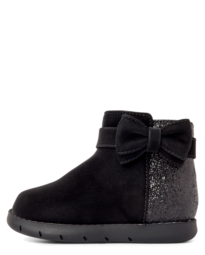 Baby Girls Glitter Bow First Steps Boots