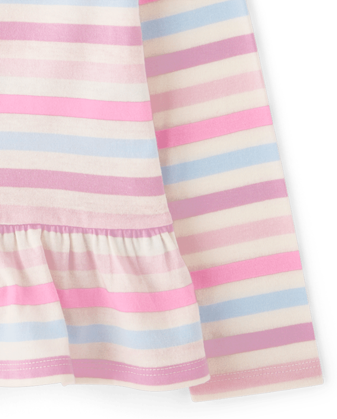Toddler Girls Striped Peplum Top