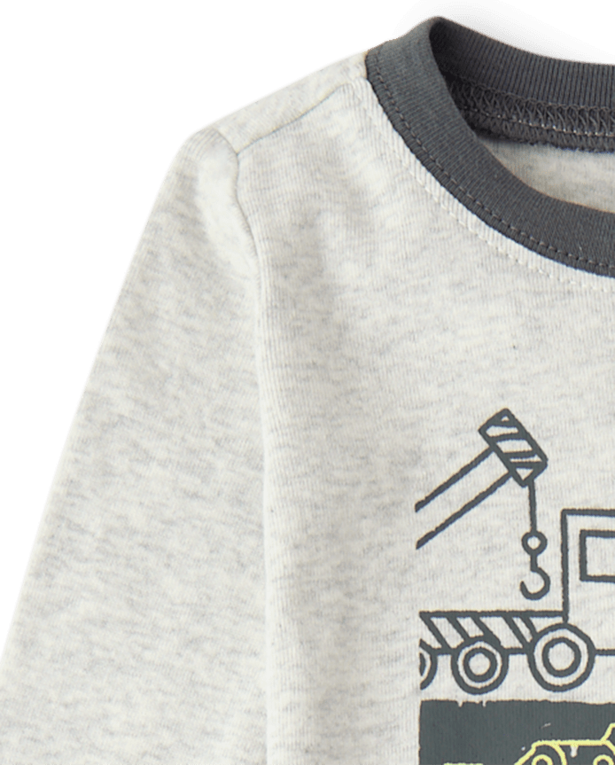 Baby And Toddler Boys Construction Vehicle Snug Fit Cotton Pajamas