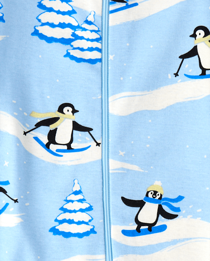 Baby And Toddler Boys Penguin Snug Fit Cotton Footed One Piece Pajamas