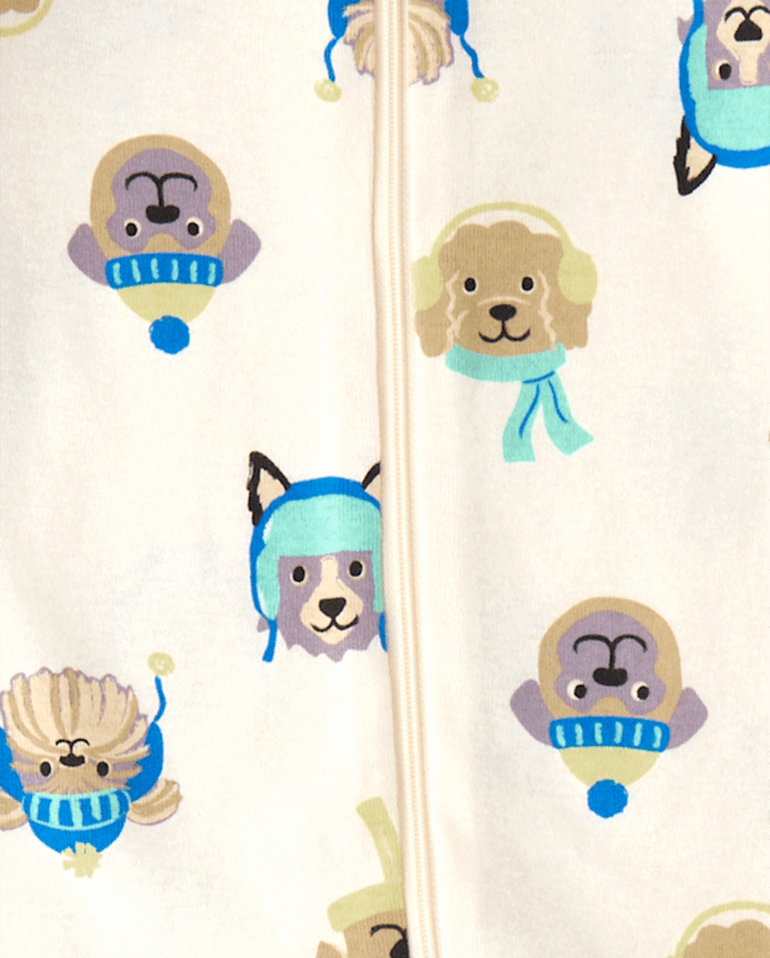 Baby And Toddler Boys Winter Dogs Snug Fit Cotton Footed One Piece Pajamas