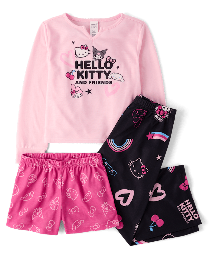 Girls Hello Kitty® And Friends 3-Piece Pajama Set