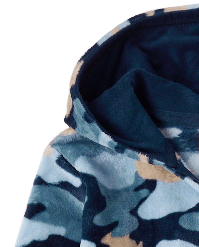 Boys Camo One Piece Pajamas - Cozy Fleece