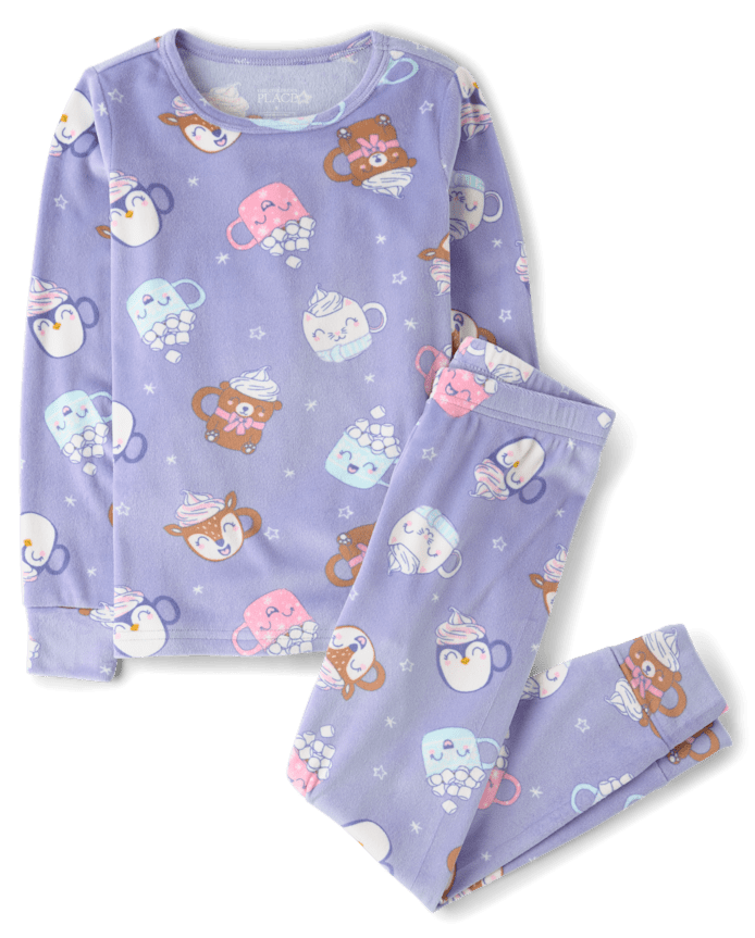 Girls Hot Cocoa Velour Pajamas