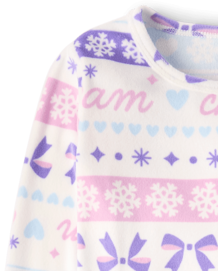 Girls Winter Fairisle Velour Pajamas