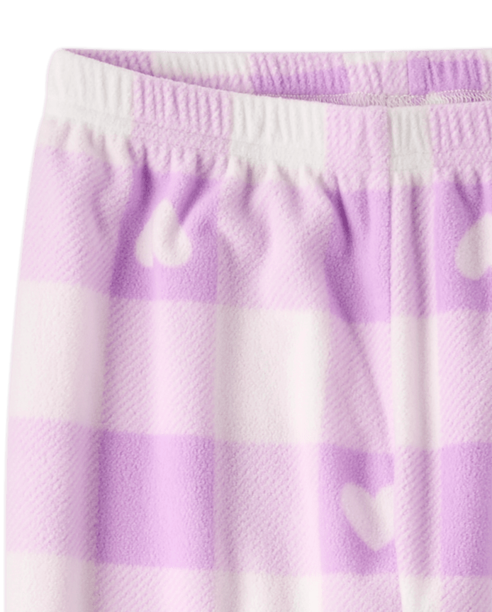 Girls Heart Buffalo Plaid Dream Fleece Pajama Pants