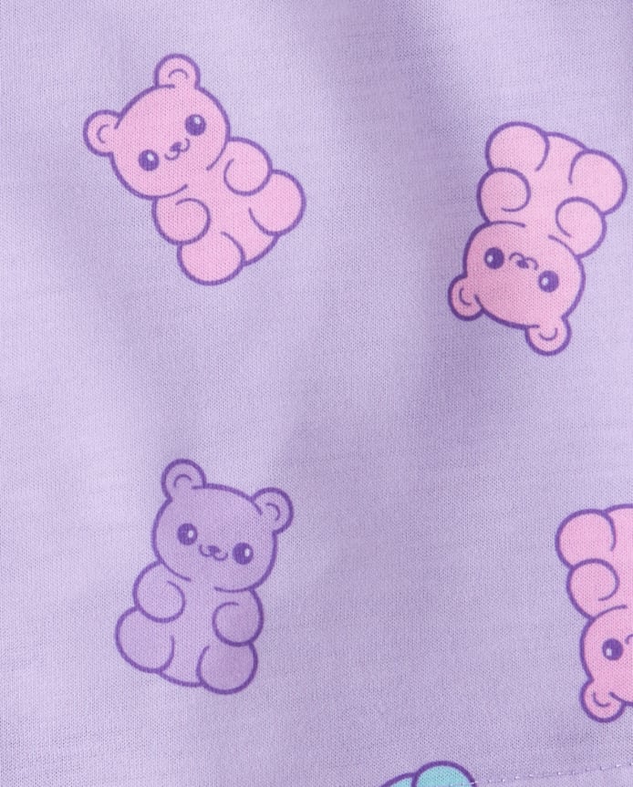 Girls Candy Bear Button Front Pajamas