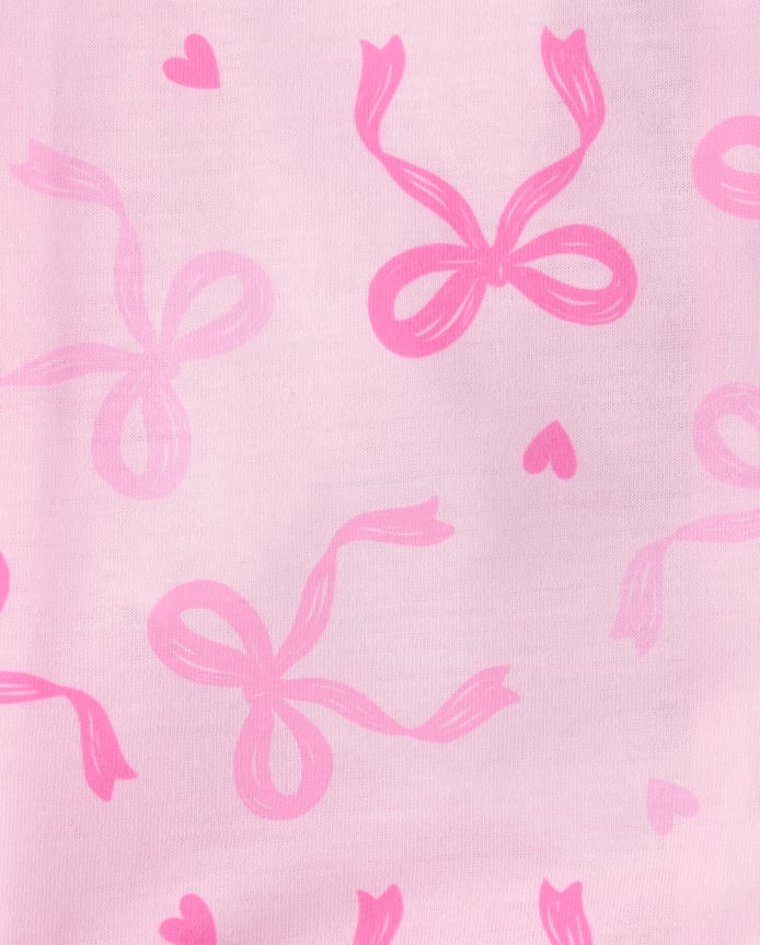 Girls Bow Button Front Pajamas