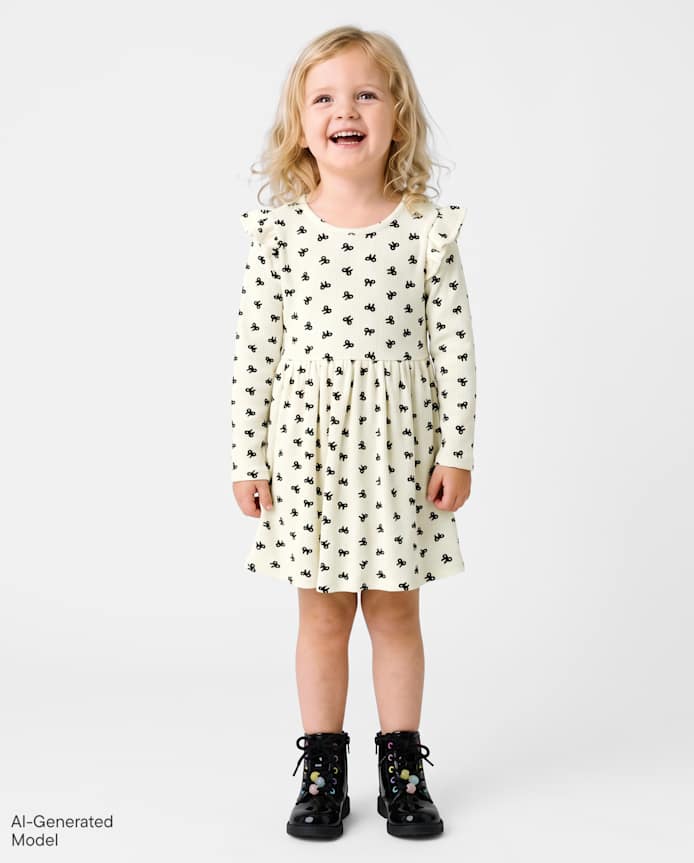 Baby And Toddler Girls Print Thermal Flutter Dress