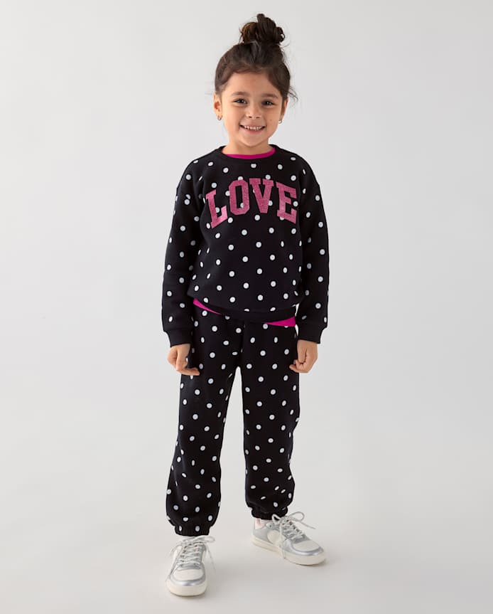 Toddler Girls Embellished Premium Fleece 2-Piece Outfit Set