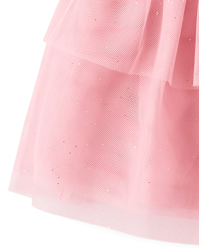 Toddler Girls Glitter Mesh Tiered Tutu Skirt