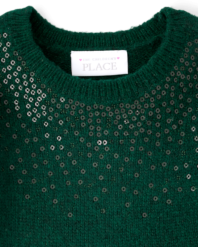 Baby And Toddler Girls Sequin Flutter Sweater Dress
