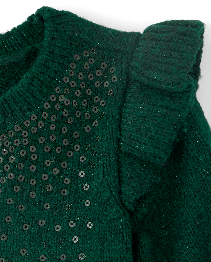 Baby And Toddler Girls Sequin Flutter Sweater Dress