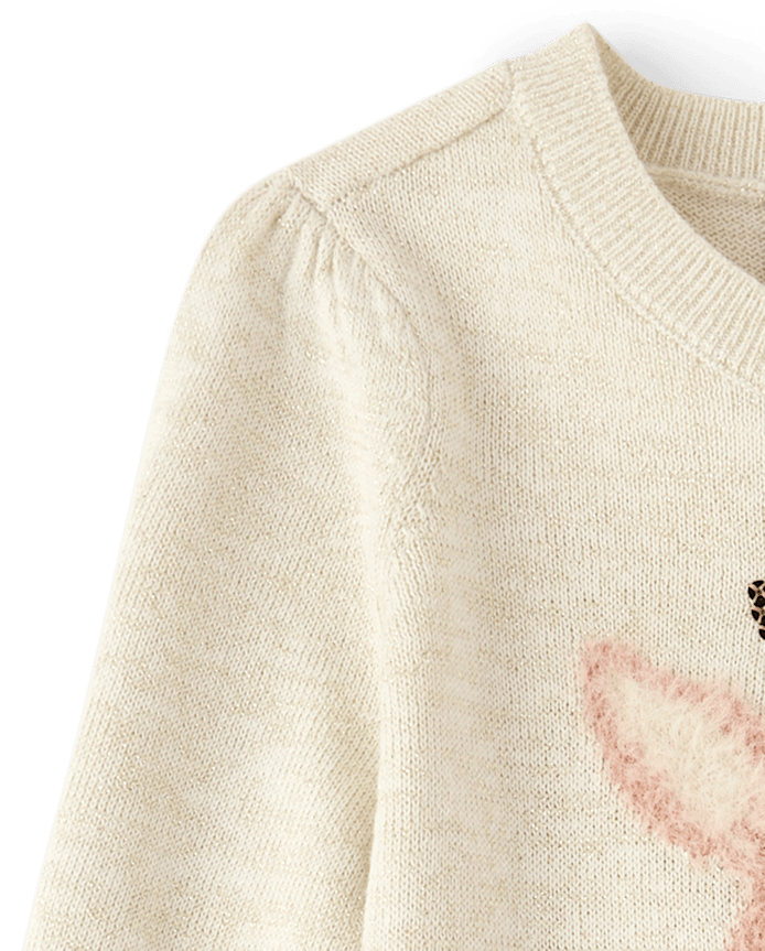 Baby And Toddler Girls Embellished Reindeer Sweater Dress