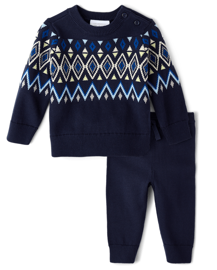 Baby Boys Fairisle Sweater 2-Piece Playwear Set