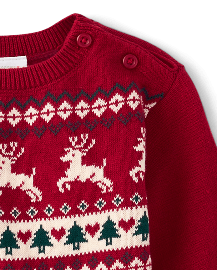 Baby Girls Christmas Fairisle Sweater Dress