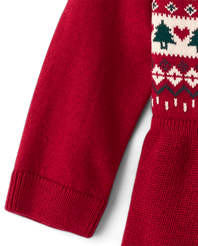 Baby Girls Christmas Fairisle Sweater Dress