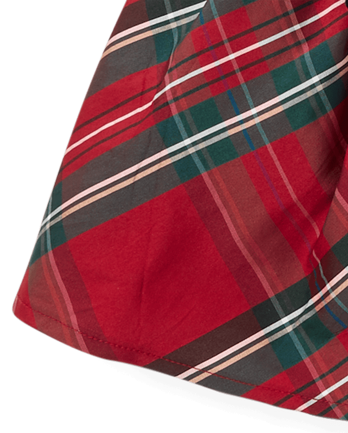 Baby Girls Plaid Oversized Bow Fit And Flare Dress