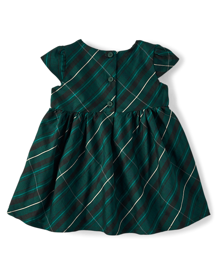 Baby Girls Plaid Bow Fit And Flare Dress