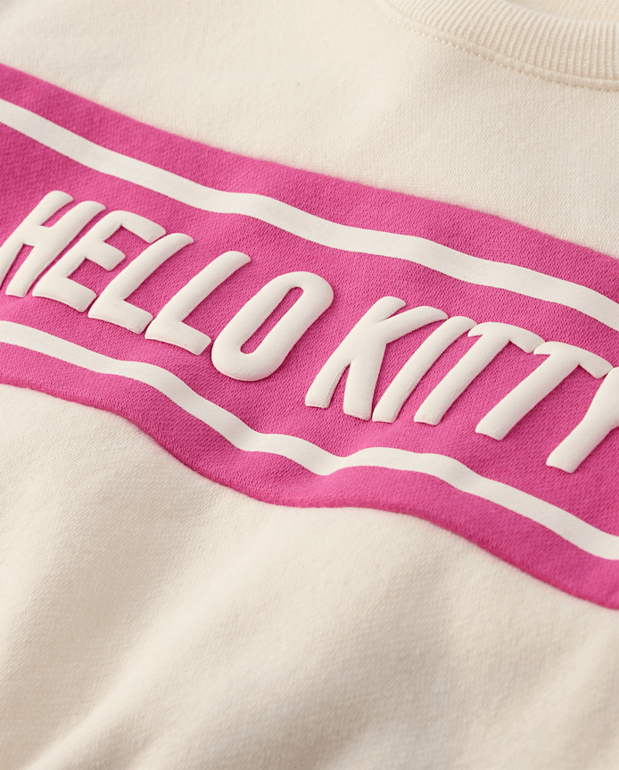 Toddler Girls Hello Kitty® Puff Print Colorblock Premium Fleece Sweatshirt