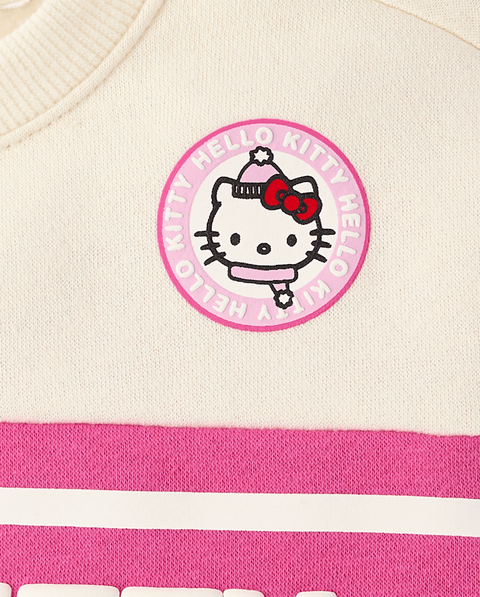 Toddler Girls Hello Kitty® Puff Print Colorblock Premium Fleece Sweatshirt