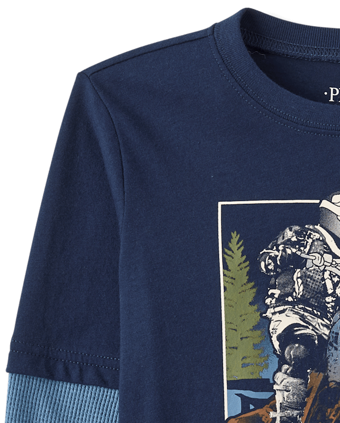 Boys Graphic Layered Top