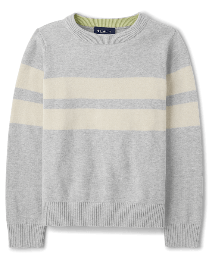 Boys Colorblock Striped Sweater