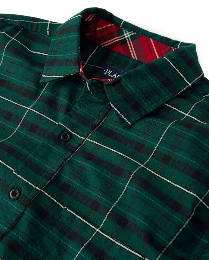 Mens Dad And Me Plaid Oxford Button Up Shirt