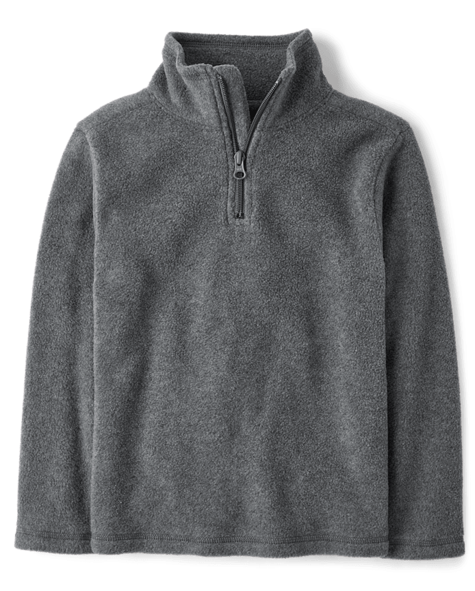 Boys Marled Microfleece Quarter Zip Pullover
