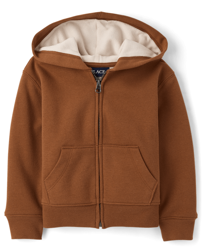 Boys Premium Fleece Thermal Lined Zip Up Hoodie