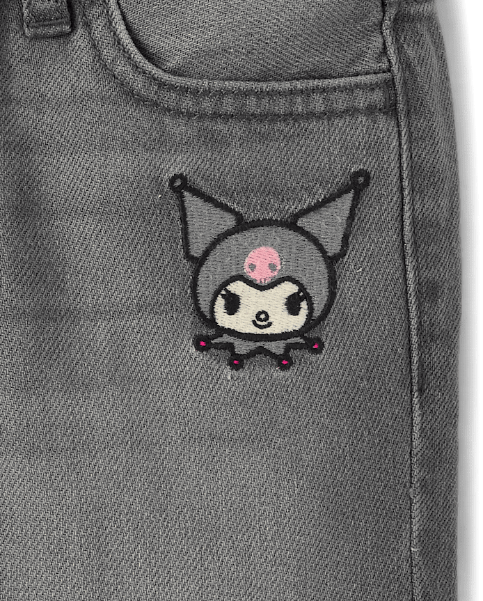 Girls Kuromi™ Rhinestone 90s Straight Jeans