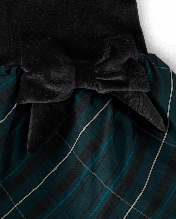 Girls Plaid Tiered Dress