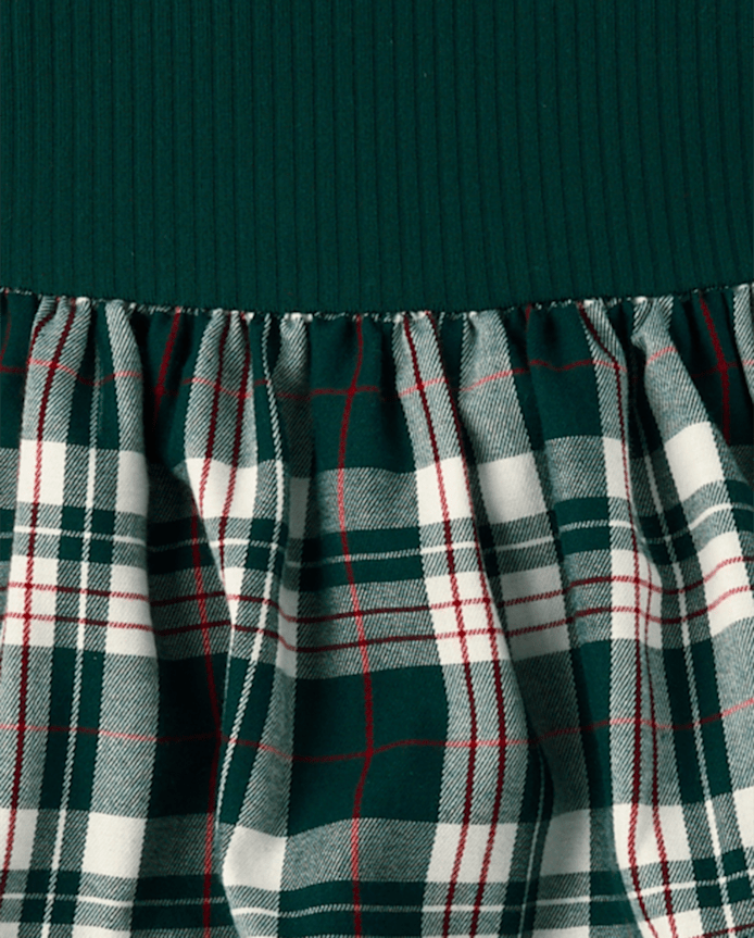 Girls Plaid Fit And Flare Dress