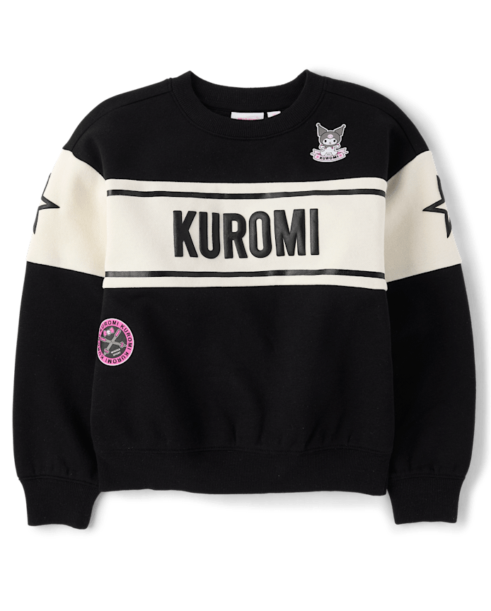 Girls Hello Kitty® Puff Print Colorblock Premium Fleece Sweatshirt