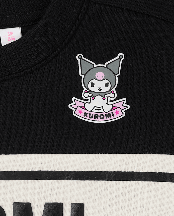 Girls Hello Kitty® Puff Print Colorblock Premium Fleece Sweatshirt