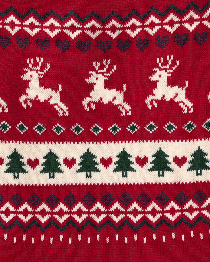 Girls Christmas Fairisle Sweater Dress