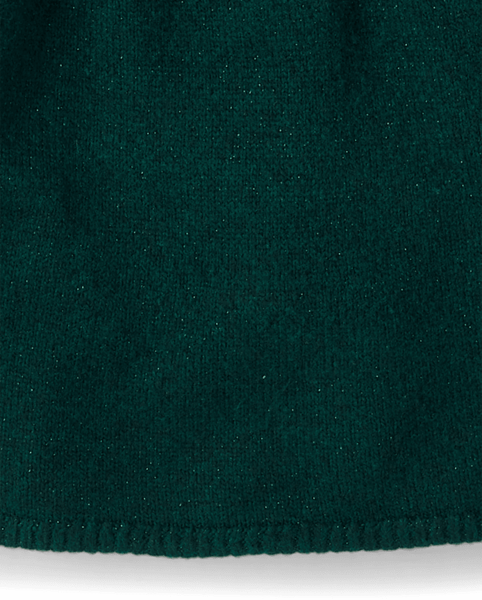Girls Rhinestone Cable Knit Sweater Dress