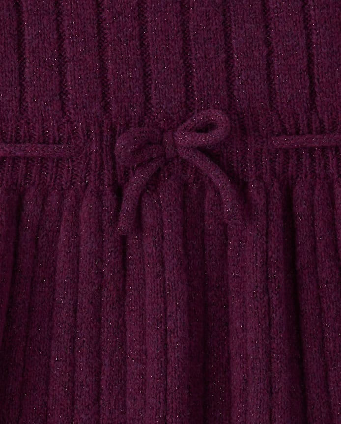 Girls Shimmer Ribbed Sweater Dress